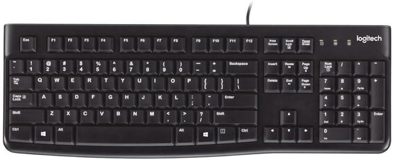 Logitech K120-FBA_920-002582 Wired USB Standard Multi-device Keyboard Compatible with Desktop, Laptop, Tablet(Black)