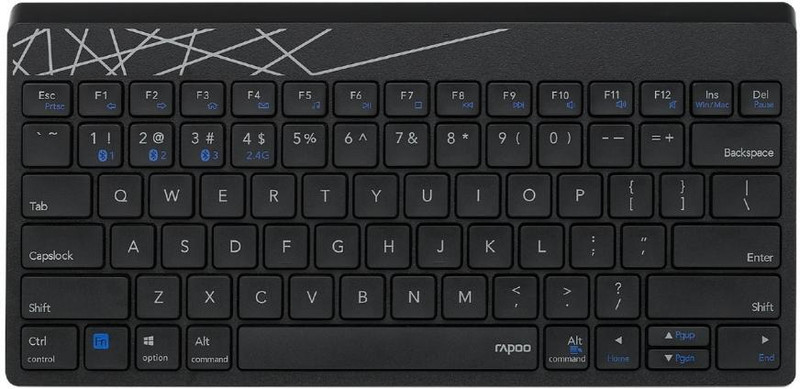 RAPOO K8000M Bluetooth Tenkeyless Laptop Keyboard Compatible with Desktop, Laptop, Mac(Black)