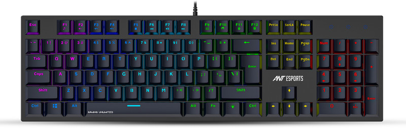 Ant Esports MK3400 PRO V3 Wired USB Standard Gaming Keyboard Compatible with Desktop, Mac Brown Switches(White)