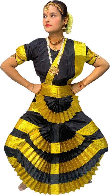 NATKHATdress BHARATNATYAM DANCE DRESS FOR GIRLS/BHARATNATYAM COSTUME Kids Costume Wear