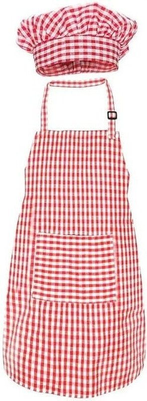 CHRISLEY ENTERPRISES Chef apron for Kids red and white color unisex apron Kids Costume Wear