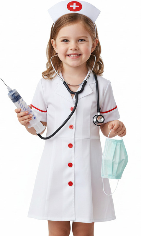 QuickBazaar Kids Nurse Costume For Girls Fancy Dress Costume Kids Costume Wear