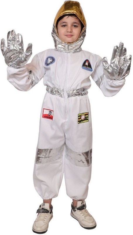KAKU FANCY DRESSES Space Astronaut Cosplay Costume -White, 5-6 Years, for Boys & Girls Kids Costume Wear