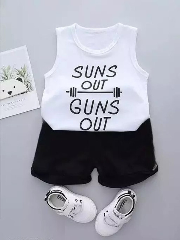 IFA COLLECTION Boys Casual Vest Shorts(White)