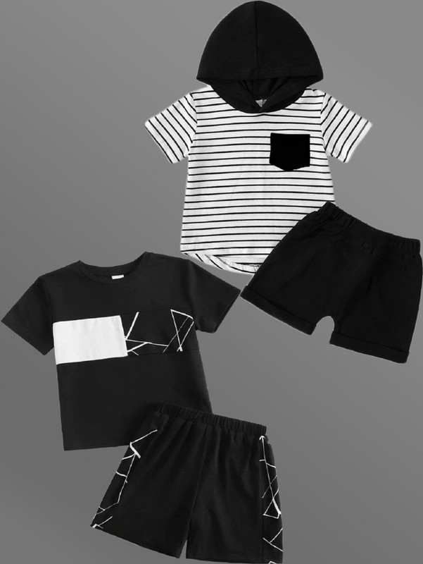 Lofn Baby Boys & Baby Girls Casual T-shirt Shorts(Multicolor)