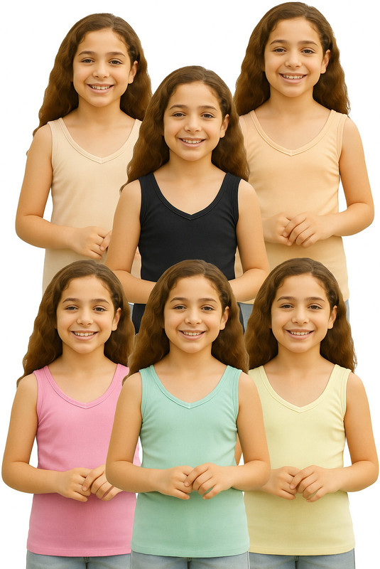 Kakkad Camisole For Girls(Multicolor, Pack of 6)