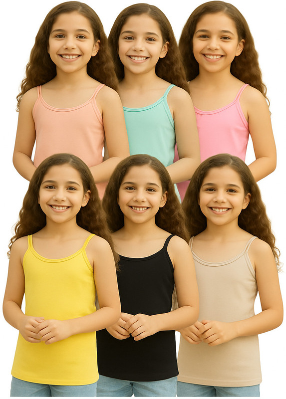Kakkad Camisole For Girls(Multicolor, Pack of 6)