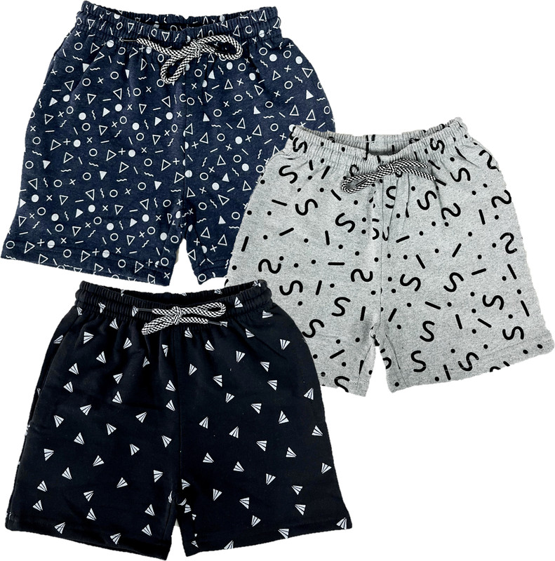 Jungle Berry Short For Boys Casual Printed Cotton Blend(Multicolor, Pack of 3)