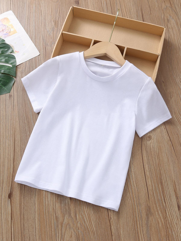MGR Boys Solid Polyester Regular T Shirt(White, Pack of 1)