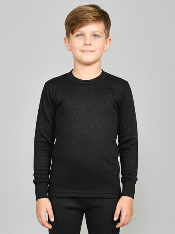 LUX COTT'S WOOL Top For Boys(Black, Pack of 1)