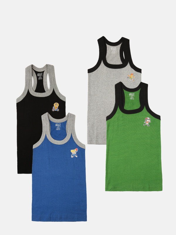LUX cozi Vest For Boys Pure Cotton(Multicolor, Pack of 4)