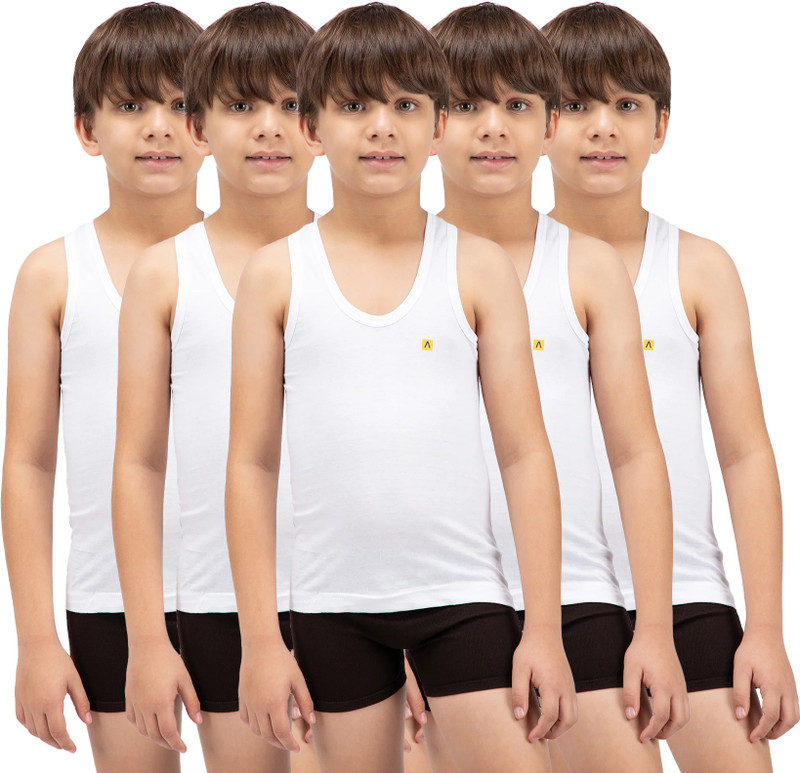 AMUL COMFY Vest For Boys Pure Cotton(White, Pack of 5)