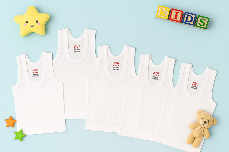tomofit Vest For Baby Boys Cotton Blend(White, Pack of 5)