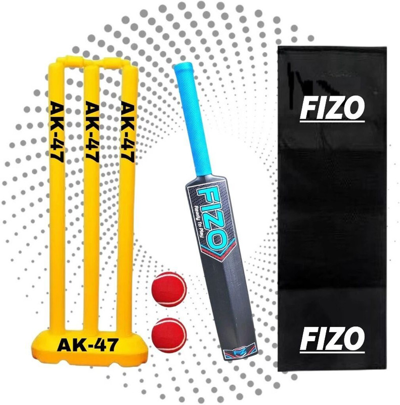 fizo Heavy PVC Cricket Kit For 6-8 Years Kids(1 Bat Size-3, 1Set Wicket, 2 Ball & Bag Cricket Kit