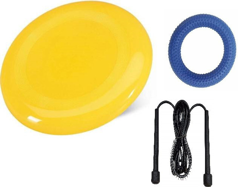 HK Sports Dotted Rubber Tennikoit Ring || Skipping Rope || Flying Disc / Frisbee || Fitness Accessory Kit Kit