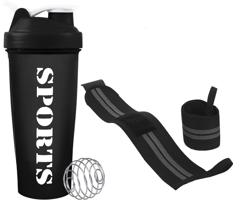COOL INDIANS Gym Shaker Bottle with Wrist Support Band Weightlifting l Shaker Bottle Fitness Accessory Kit Kit