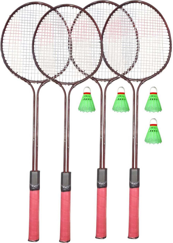 MINESFIT Badminton Racquet Set Of 2 Piece With 7 Piece Shuttle combo kit Badminton Kit