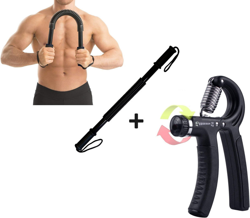 Pheonix Fitness Combo Of Power Twister 20 kg With Adjustable Hand Gripper For Workout Fitness Accessory Kit Kit