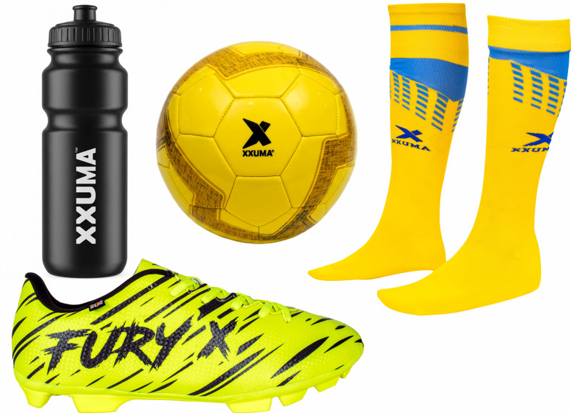 XXUMA Football Practice Kit with Shoes, Ball, Bottle & Socks Football Kit
