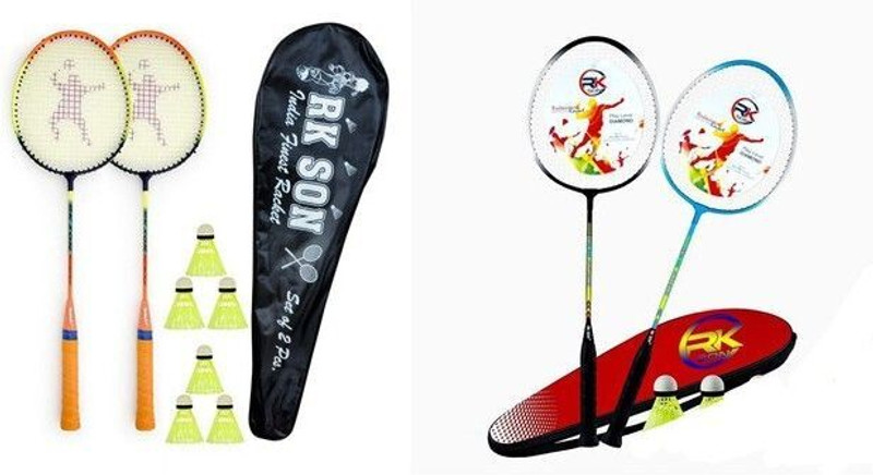 Ravii sports Badminton racket pack of 4 with 12 piece plasic shuttle New Badminton Kit