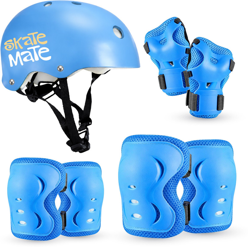 Jaspo SkateMate Protective Kit – Adjustable Helmet, Knee, Elbow & Wrist Guards Medium Skating Kit
