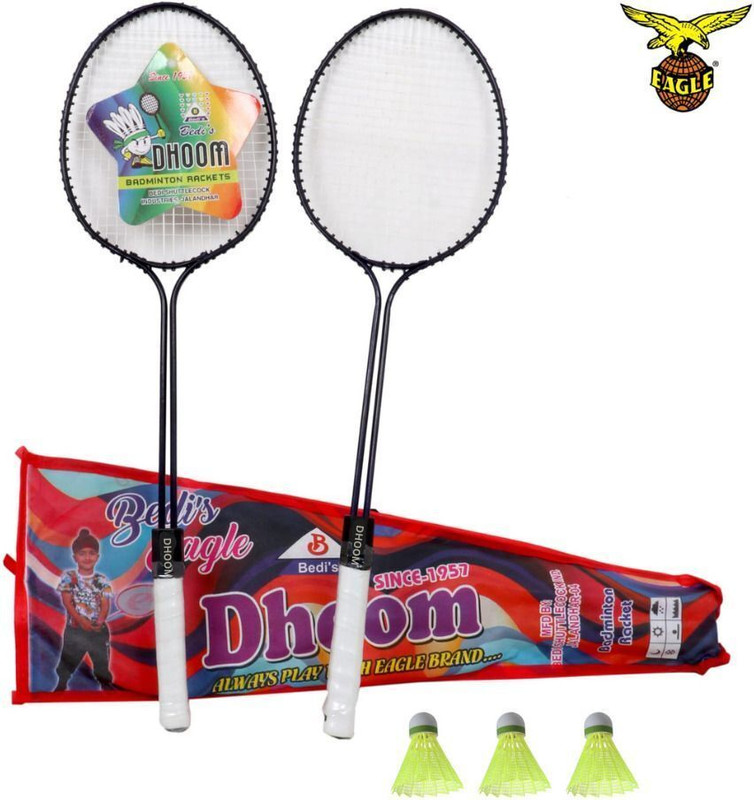 EAGLE Two Pcs Racket with Bag and Four Pcs of Shuttle Badminton Kit