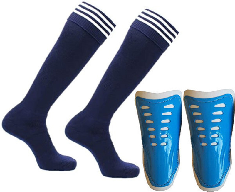 BAAZ FOOTBALL BLUE COMBO SHIN GUARD AND SOCKS Football Shin Guard