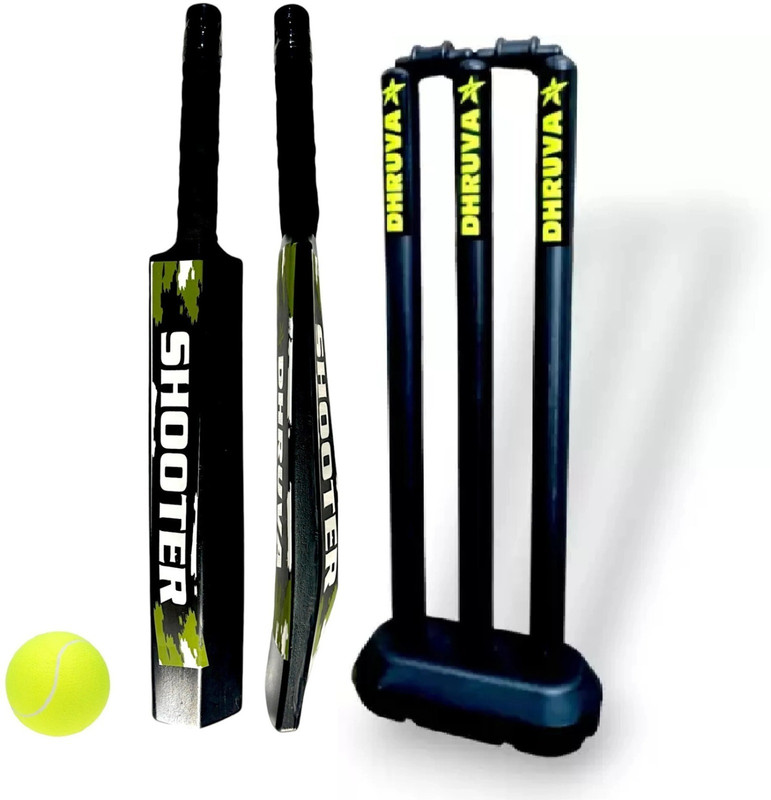 ZSEnterprisesss Hard Plastic Cricket Combo Pack for 4-8 Years Kids - Size 3 Bat & Wicket Set Cricket Kit