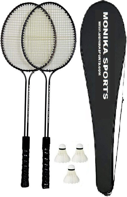 UPWAY 2 PC Double Shaft Racket + 3 Feather shuttle + Badminton cover Badminton Kit