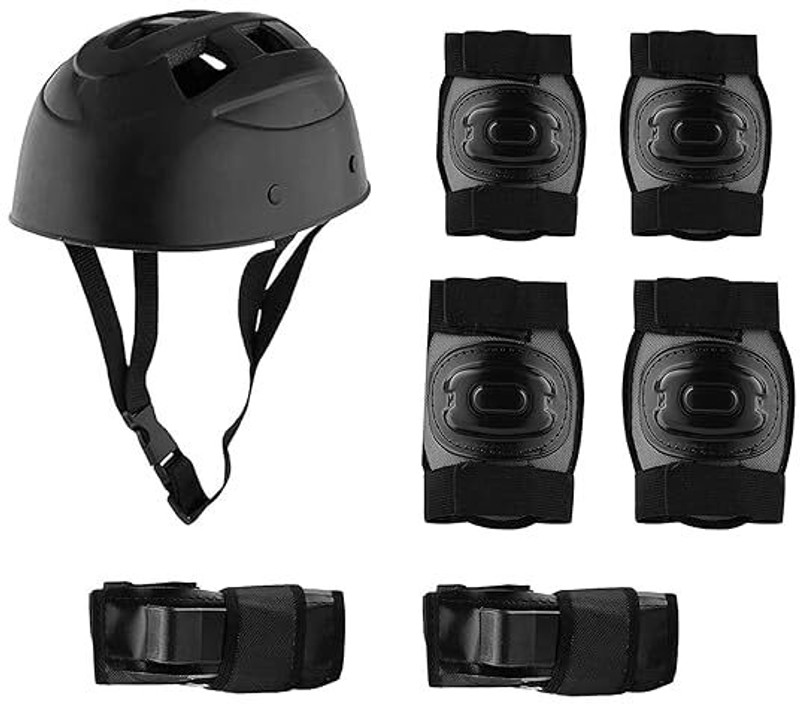 omshiva Kids Protective Skating Guard Set BlacK_KiT ) (Small) 6 To 8 Years Skating Kit