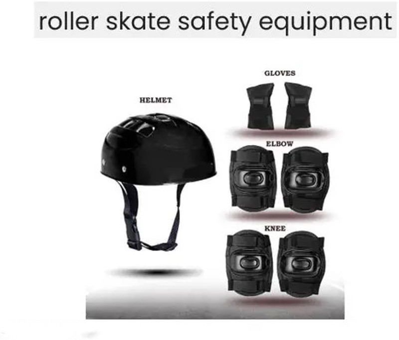 prikli Multi sports Guard Kit black Cycling Protection Set 7 in 1 SMALL SIZE 6-10 YEAR Skating Kit