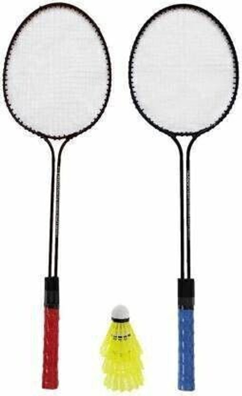 ROXONSPORTS Sham son double shaft iron body pack of 2 pic with 3 piece plastic shuttle Badminton Kit