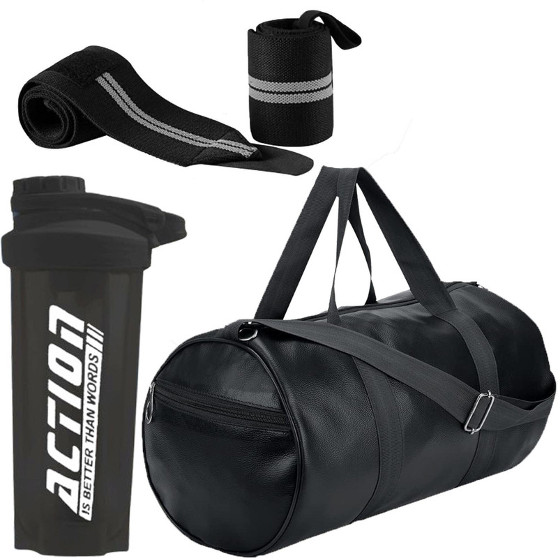TRUE INDIAN New Combo Duffel Bag&Shaker Bottle With Wrist Band for Gym Workout Men&Women. Fitness Accessory Kit Kit