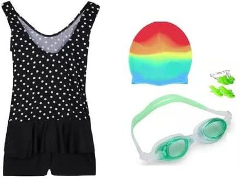 SVNFOXX Swimming Costume For Girls with Goggles, Swimming Set (3-5 Years) Swimming Kit