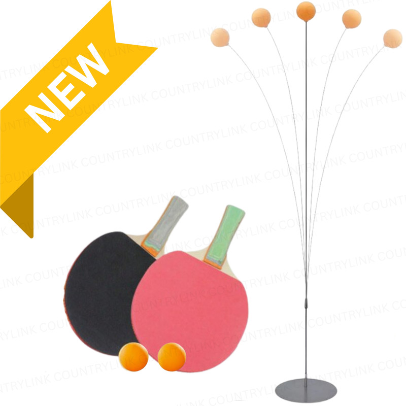 CountryLink Premium Ping Pong Trainer Kit with Self Return Balls and Flexible Training Stand Table Tennis Kit