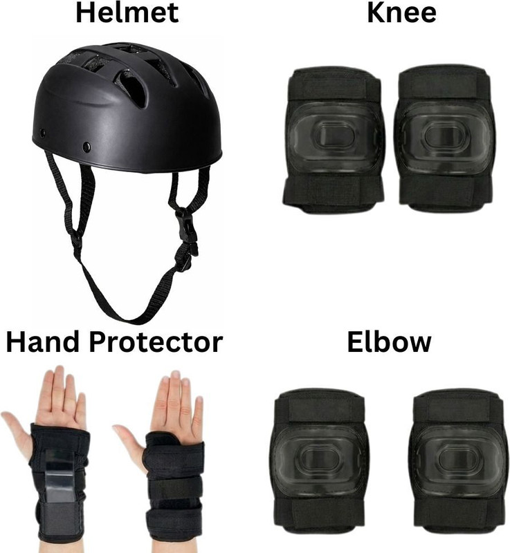 GJSHOP Kids Outdoor Safety Set (4–10 Years) – Helmet, Knee Pads, Elbow Pads & Wrist Cycling Kit