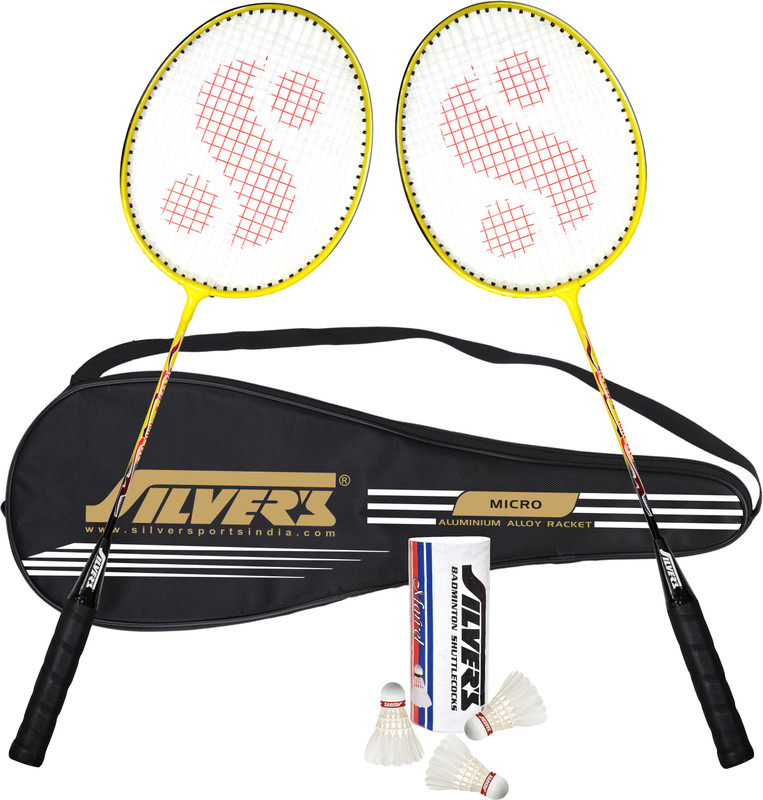 Silver's SB-414 Badminton Combo- 2 Rackets with Shuttle Pack of 3 Badminton Kit