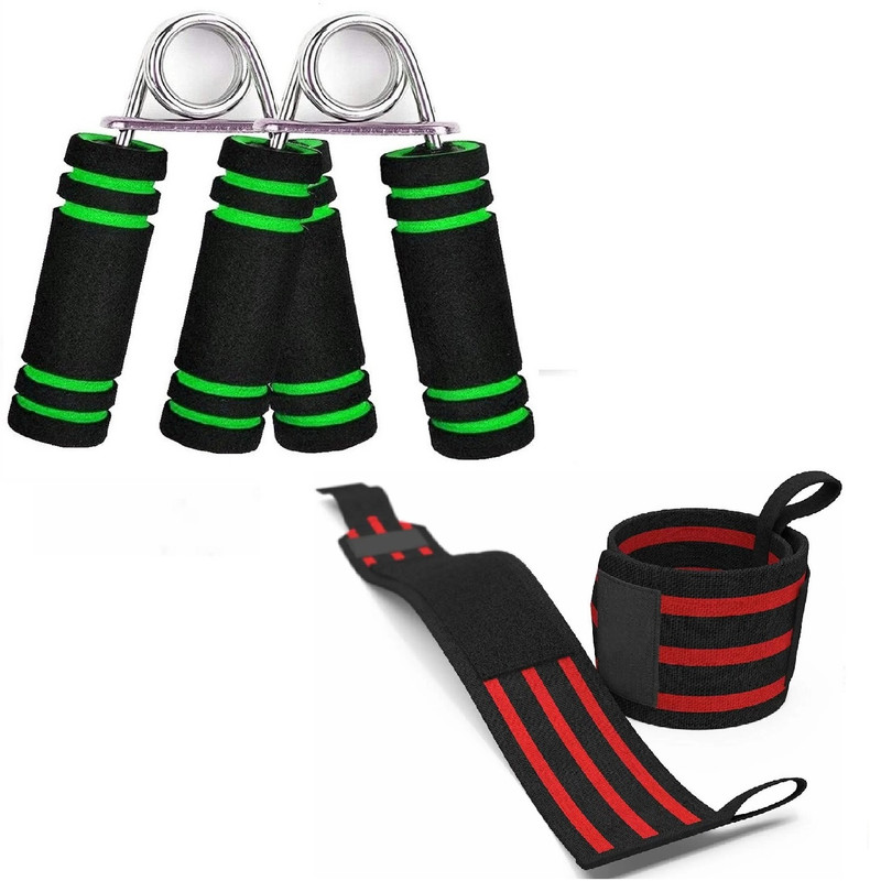 Dr Pacvu Set 3|Thumb Loop 1 Wrist Support Arm Band, 2 Small Gripper for Home Gym Exercise Fitness Accessory Kit Kit