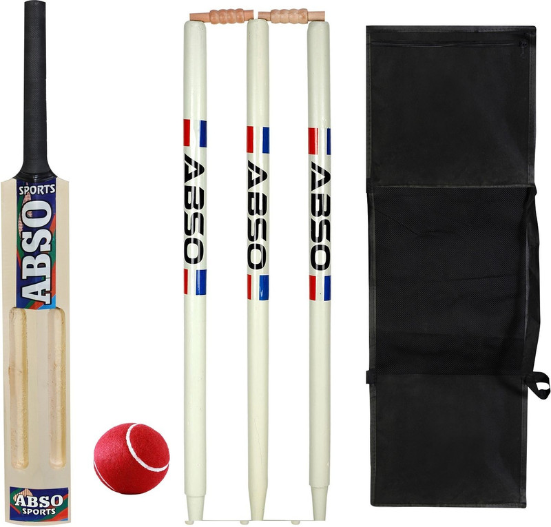 abso Wooden Tennis Cricket kit with Scoop Bat Size 2 No Soft Tennis Ball Age 4-5 Yrs Cricket Kit