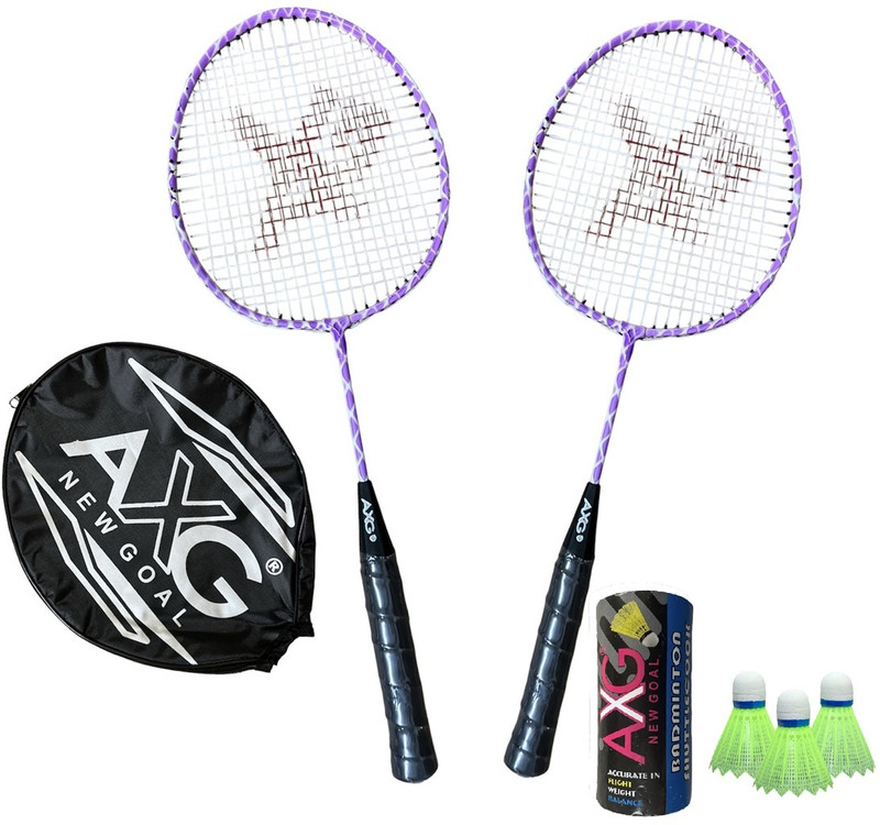 AXG NEW GOAL Premium and Stylish Thrasher Racquets with Plastic shuttles Badminton Kit