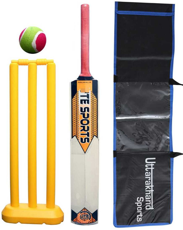 hyper sports Heavy wooden cricket bat with wickets set & 1 tennis ball & Free cover (Size 4) Cricket Kit