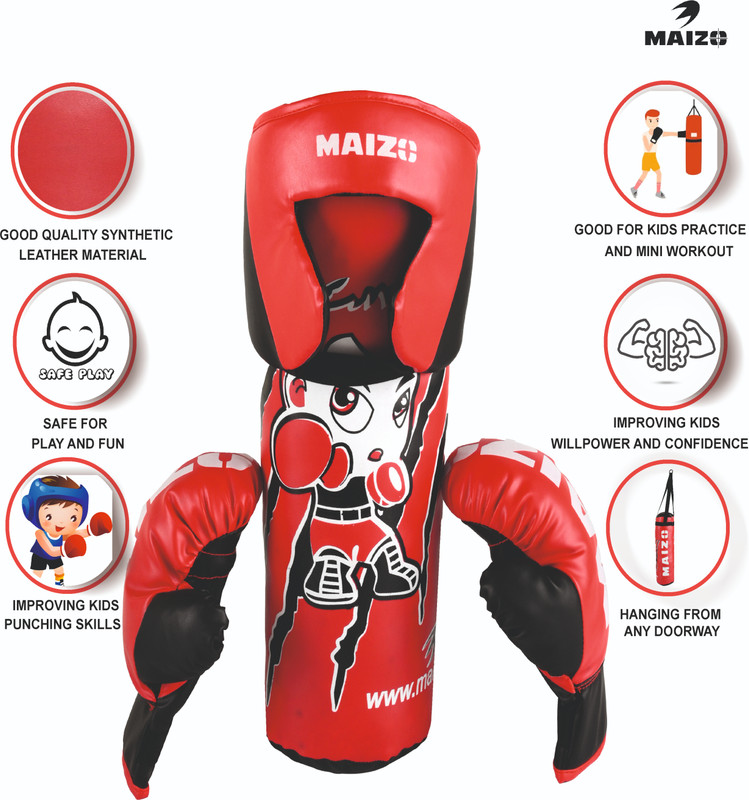 HouseOfCommon Kid Boxing Set - Punching Bag/ Head Guard/ Gloves Hanging Bag(Kid Boxing Set, 43 cm)
