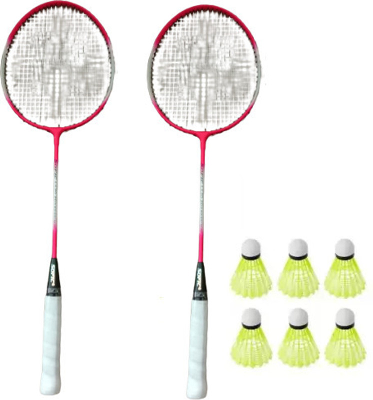 Forgesy Best Quality Badminton Racket /2 Pc Single Shaft Racket With 6 Pc Shuttle new Badminton Kit