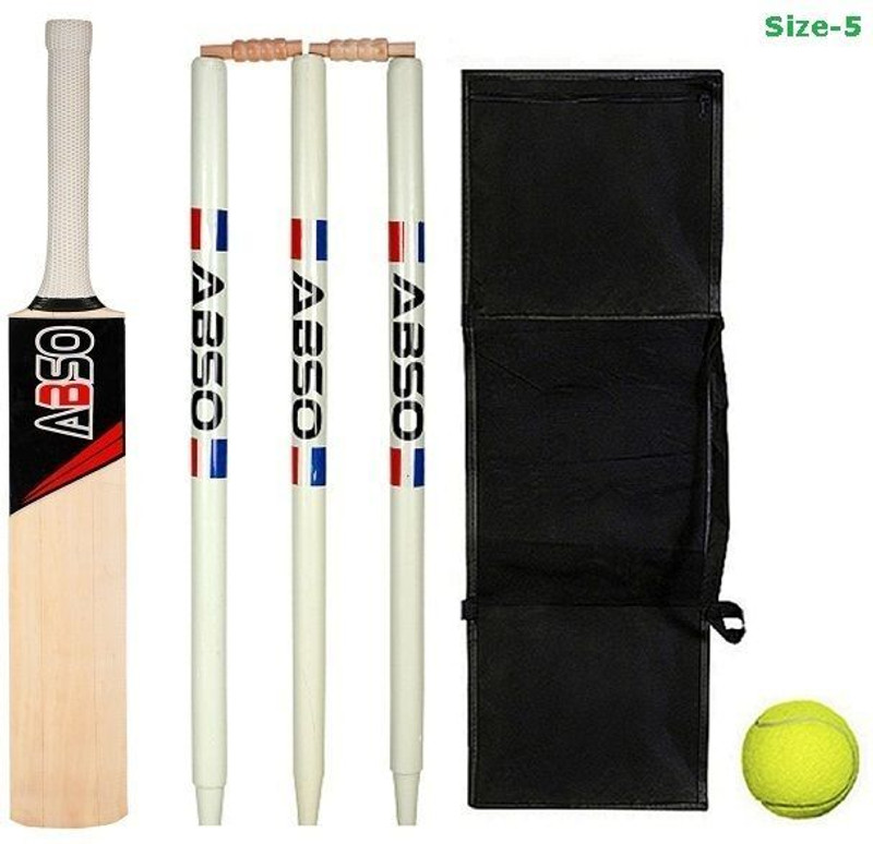 abso Super Shot Poplar Willow Wooden Cricket Kit for Age Group 11-13 Years Cricket Kit