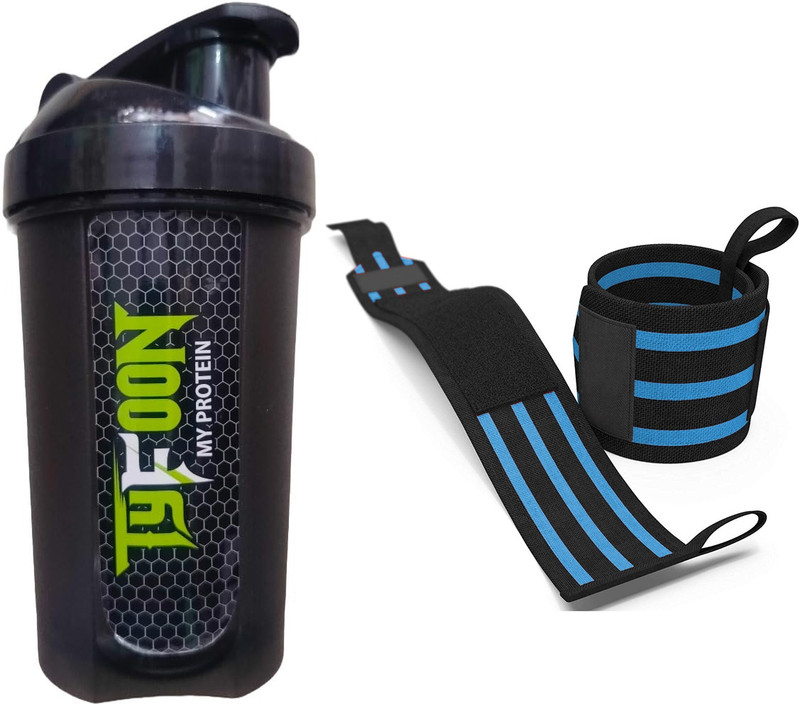 Fitnesstricks Combo of Typhoon Gym Shaker for Protein with Wrist Band for Men & Women Fitness Accessory Kit Kit