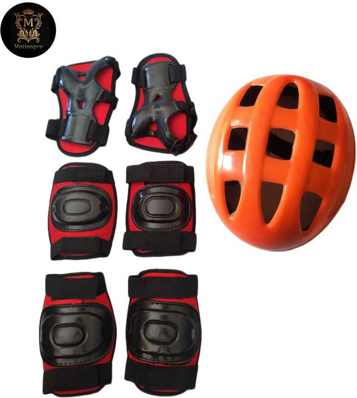 Motionpro Protective Set Skating and Cycling For 12 To 20 Yr Old Skating Guard Skating Guard Combo(Orange)