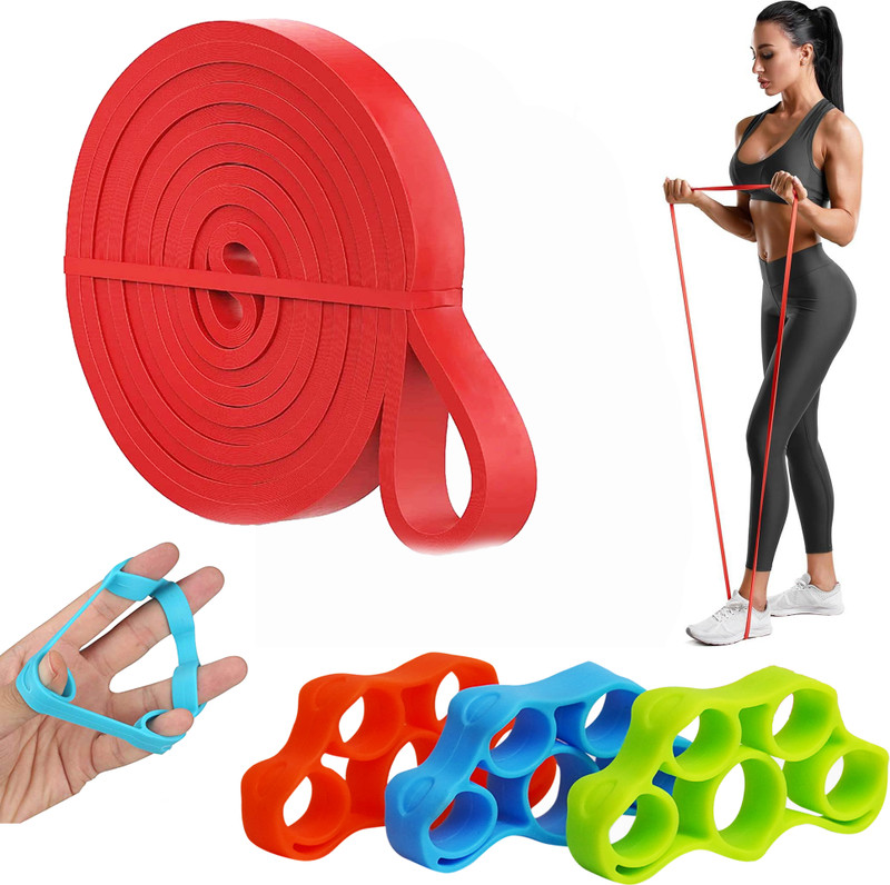 Manogyam Fitness Combo Pack of Power Band & Finger Stretcher for Workout Fitness Accessory Kit Kit