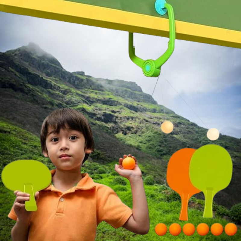 BHOLE Improves Hand Eye Coordination, Easy to Install Portable Ping Pong Training Kit Table Tennis Kit