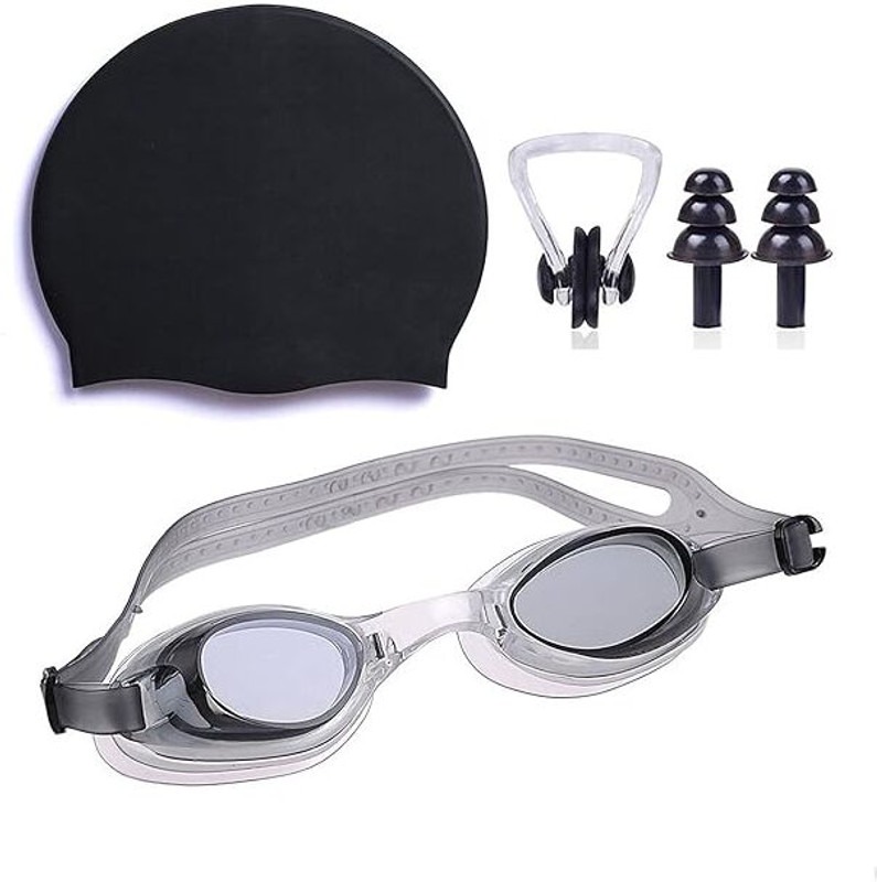 SHIFTER Swimming Cap For Men Women Boys Girls Combo Swimming Cap(Black, Pack of 1)