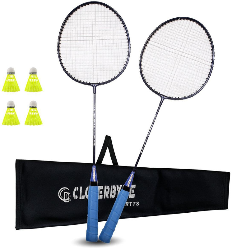 KNK Double Shaft Of 2 With 6 Pc Nylon Shuttlecock With Cover Badminton Kit